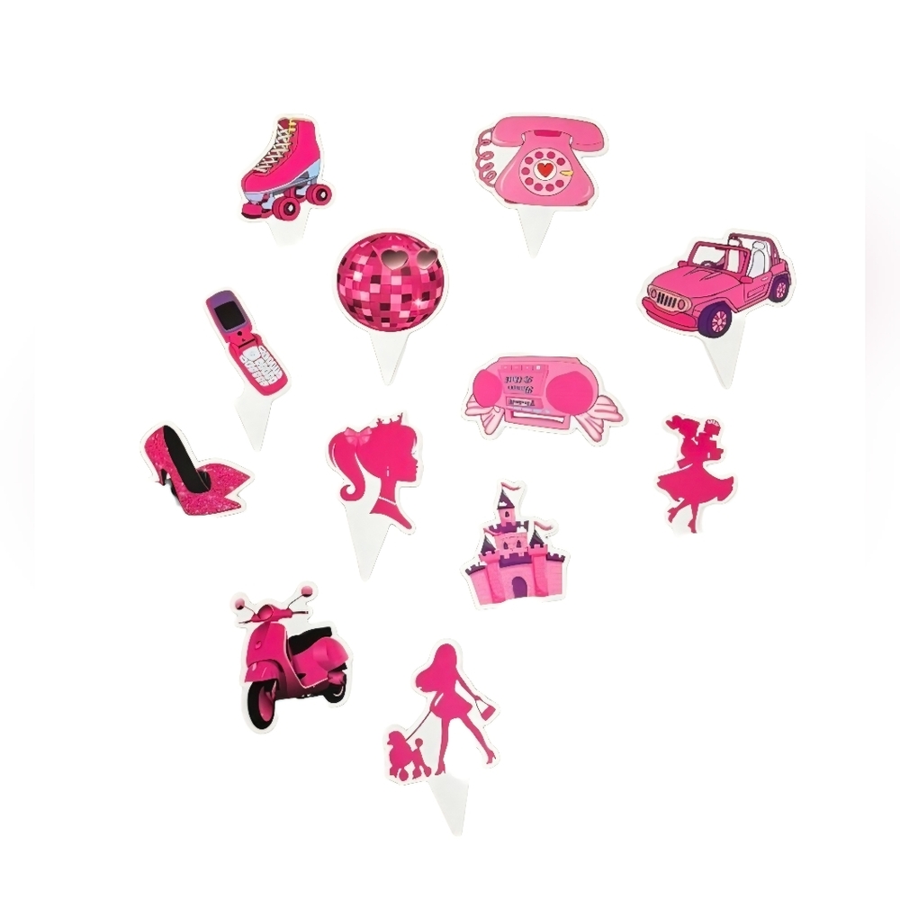 12 Decorations for Princess-themed Birthday Cupcakes Party Supplies
